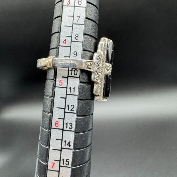 Antique Art Deco Silver 925 Ring with Black Onyx Stone *read* - Picture 11 of 12